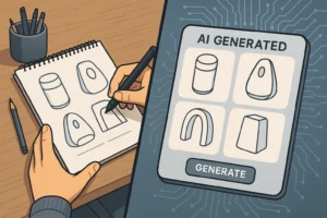 Human and AI collaboration in digital design workspace