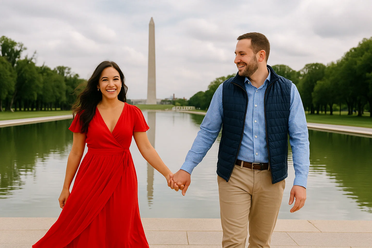A Flytographer professional captures a timeless travel moment at Washington D.C.’s Lincoln Memorial, turning a simple journey into a lasting memory.