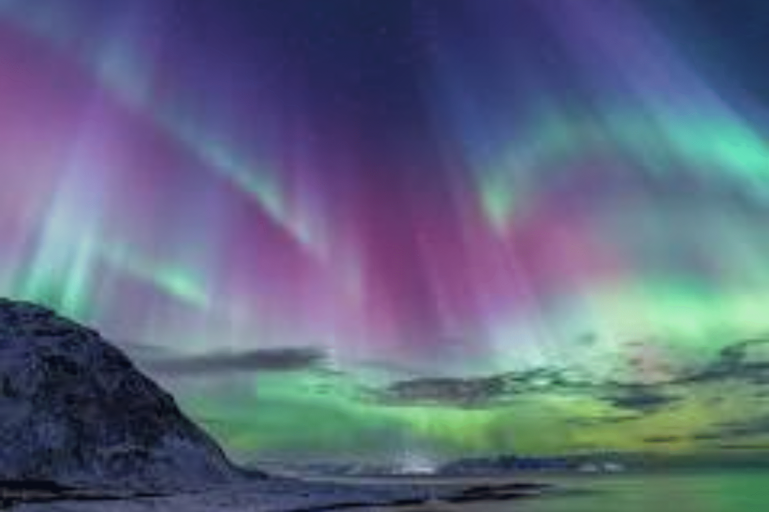 Northern lights aurora borealis during geomagnetic storm
