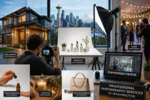 professional photography services in Washington including real estate product lifestyle and event photography studio setup